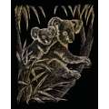 Royal & Langnickel® | Engraving Art™ Scratch Pictures — packs, koalas on gold background