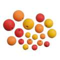 Coloured Wooden Beads, 20 beads, yellow / orange / red, 20 beads