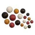 Coloured Wooden Beads, 20 beads, natural brown, 20 beads