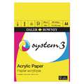 DALER-ROWNEY | System 3 Acrylic Pads — 230 gsm, A4 - 21 cm x 29.7 cm, 230 gsm, textured|hot pressed (smooth), 20 sheet pad (one side bound)