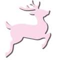 URSUS® | Motif Hole Punches — plastic, reindeer, jumbo - pink - motif diameter 76.2 mm