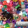 KNORR prandell | Coloured Plastic Beads — multicolour mixes, round Ø ca. 7 - 9 mm / 455 g