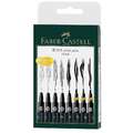 Faber-Castell Pitt Artist Pen Sets, 8 assorted line width black pens