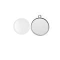 GLOREX | Cabochon Round Pendants — silver coloured, ⌀ 32 mm