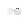 GLOREX | Cabochon Round Pendants — silver coloured, ⌀ 27 mm