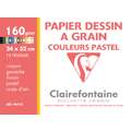 Clairefontaine Dessin à Grain Coloured Paper - 12 sheets, 24 x 32cm, pastel colours