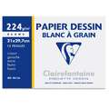 Clairefontaine | Drawing paper 'Blanc À Grain' — packs, A4 - 21 cm x 29.7 cm, 224 gsm - 12 sheets, smooth|rough, 224 gsm