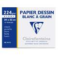 Clairefontaine | Drawing paper 'Blanc À Grain' — packs, 24 cm x 32 cm, 224 gsm - 12 sheets, smooth|rough, 224 gsm