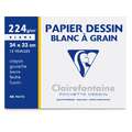 Clairefontaine Drawing Paper 'Blanc À Grain', 224 gsm, 24 cm x 32 cm, 24 x 32cm, 12 sheets, 224gsm