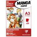 Clairefontaine | BD Comics Manga ILLUSTRATIONS Pads  — 100 gsm, A3 - 29.7 cm x 42 cm, 100 gsm, smooth, 50 sheet pad (one side bound)