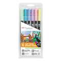 Tombow ABT Dual 6 Brush Pen Sets, pastel set