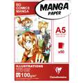 Clairefontaine | MANGA layout paper — illustrations, A5 - 14.8 cm x 21 cm, 100 gsm, smooth, 50 sheet pad (one side bound)
