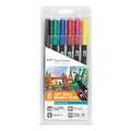 Tombow | ABT Dual Brush Pen sets — 6 pens, primary set