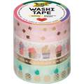 folia® | Washi-Tape Adhesive Tape — packs, Hotfoil gold pack, 4 rolls