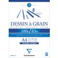 Clairefontaine Dessin à Grain Drawing Pads - 180gsm, A4 - 21 cm x 29.7 cm, 180 gsm, hot pressed (smooth), pad (bound on one side)