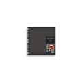 Fabriano Nero Spiral Sketchpads, 30 cm x 30 cm, 190 gsm, hot pressed (smooth), sketchbook