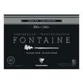 Clairefontaine | FONTAINE Watercolour BLACK PAPER — 300 gsm, 26 cm x 36 cm, 300 gsm, cold pressed, 2. block of 15 sheets — glued on 4 sides