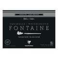 Clairefontaine Fontaine Black Watercolour Pads & Blocks, block (glued on 4 sides), 26 cm x 36 cm, cold pressed, block 26 x 36cm, 15 sheets
