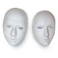 White Plastic Face Masks, male, approx 24 x 15cm
