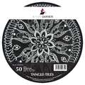 Marpa Jansen Circular Tangle Tiles, black, 200gsm