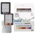 WINSOR & NEWTON™ | studio collection™ soft thick-core Watercolour Pencil sets — cedar wood, 24 pencils