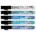 Pébéo Acrylic Marker Sets, set, white / light blue / cyan / Caribbean blue / midnight blue