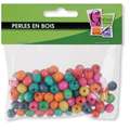 Coloured Wooden Beads, 100 beads, Ø 10mm, 2mm hole