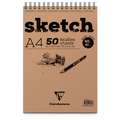 Clairefontaine 'Sketch' Pad, A4 - 21 cm x 29.7 cm, 90 gsm, cold pressed, 50 sheet spiral pad