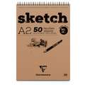 Clairefontaine 'Sketch' Pad, A2 - 42 cm x 59.4 cm, 90 gsm, cold pressed, 50 sheet spiral pad