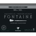 Clairefontaine | FONTAINE Watercolour BLACK PAPER — 300 gsm, 20.3 cm x 25.4 cm, 300 gsm, cold pressed, 1. pad of 12 sheets — glued at top edge