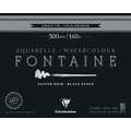 Clairefontaine Fontaine Black Watercolour Pads & Blocks, pad (bound on one side), 20.3 cm x 25.4 cm, cold pressed, pad 20.3 x 25.4cm, 12 sheets