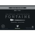 Clairefontaine | FONTAINE Watercolour BLACK PAPER — 300 gsm, 36 cm x 51 cm, 300 gsm, cold pressed, 2. block of 15 sheets — glued on 4 sides