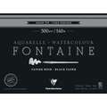 Clairefontaine | FONTAINE Watercolour BLACK PAPER — 300 gsm, 23 cm x 30.5 cm, 300 gsm, cold pressed, 1. pad of 12 sheets — glued at top edge
