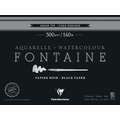 Clairefontaine Fontaine Black Watercolour Pads & Blocks, pad (bound on one side), 23 cm x 30.5 cm, cold pressed, pad 23 x 30.5cm, 12 sheets