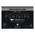 Clairefontaine | FONTAINE Watercolour BLACK PAPER — 300 gsm, 14 cm x 26 cm, 300 gsm, cold pressed, 2. block of 15 sheets — glued on 4 sides