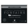 Clairefontaine | FONTAINE® watercolour paper — black ○ 300gsm, 19 cm x 26 cm, 300 gsm, cold pressed, Spiral Pad