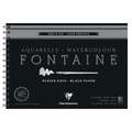 Clairefontaine | FONTAINE Watercolour BLACK PAPER — 300 gsm, 19 cm x 26 cm, 300 gsm, cold pressed, 4. spiral pad of 12 sheets