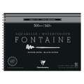 Clairefontaine | FONTAINE Watercolour BLACK PAPER — 300 gsm, 30 cm x 40 cm, 300 gsm, cold pressed, 4. spiral pad of 12 sheets
