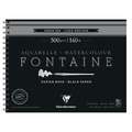 Clairefontaine | FONTAINE® watercolour paper — black ○ 300gsm, 24 cm x 30 cm, 300 gsm, cold pressed, Spiral Pad