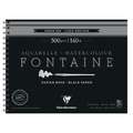Clairefontaine | FONTAINE Watercolour BLACK PAPER — 300 gsm, 24 cm x 30 cm, 300 gsm, cold pressed, 4. spiral pad of 12 sheets