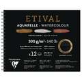 Clairefontaine Etival Black Watercolour Pad, 24 cm x 30 cm, 300 gsm, cold pressed|rough (torchon)