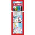 STABILO® | Pen 68 brush pens — cardboard box sets, 8 pens