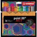 STABILO® | Point 88 Fineliner Sets — 0.4 mm tips, 24 pens, set