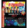 Stabilo Woody 3 in 1 Arty Sets, 6 pencils, set