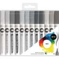 MOLOTOW™ | AQUA COLOR BRUSH Marker Sets — 12 markers, Grey set