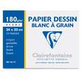 Clairefontaine | Drawing Paper 'Blanc À Grain' — packs, 24 cm x 32 cm, 24 x 32cm, 12 sheets, 180gsm, smooth|rough, 180 gsm