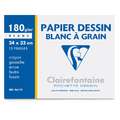Clairefontaine | Drawing paper 'Blanc À Grain' — packs, 24 cm x 32 cm, 180 gsm - 12 sheets, smooth|rough, 180 gsm