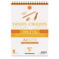 Clairefontaine | Sketching & drawing pad — spiral, A4 - 21 cm x 29.7 cm, 160 gsm, cold pressed, spiral pad