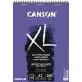 Canson XL Mixed Media Paper, A3 - 29.7 cm x 42 cm, 300 gsm, hot pressed (smooth), spiral pad