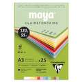 Clairefontaine Maya Pastel Shades Pad, A3 - 29.7 cm x 42 cm, 25 sheet pad (one side bound), smooth, 120 gsm